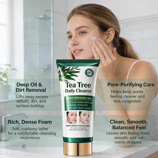 Alcuras Tea Tree Acne Control Cleanser | Deep Cleansing Face Wash for Oily & Acne-Prone Skin